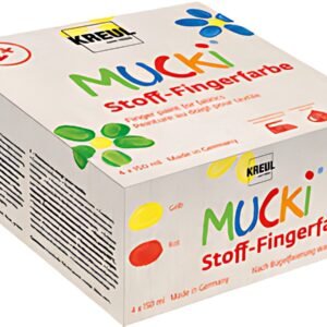KREUL Peinture au doigt pour textile "MUCKI", kit de 4