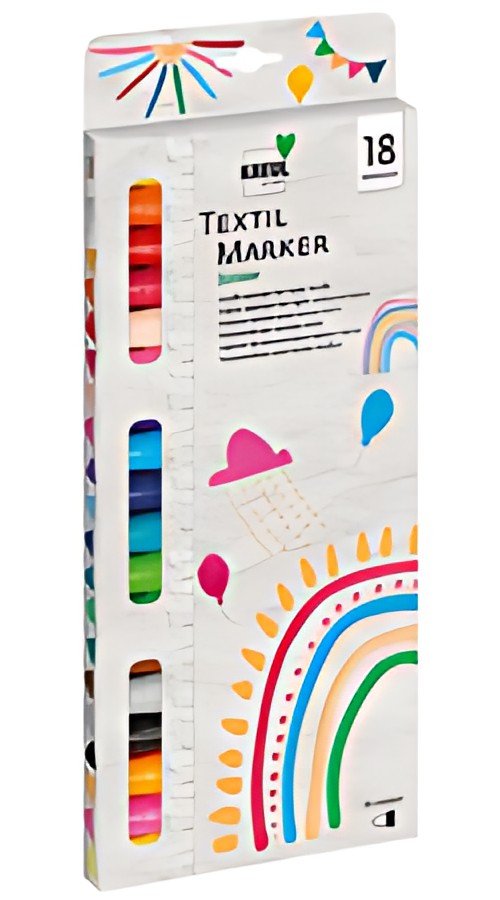 KREUL Marqueurs textiles medium "Junior", set de 18