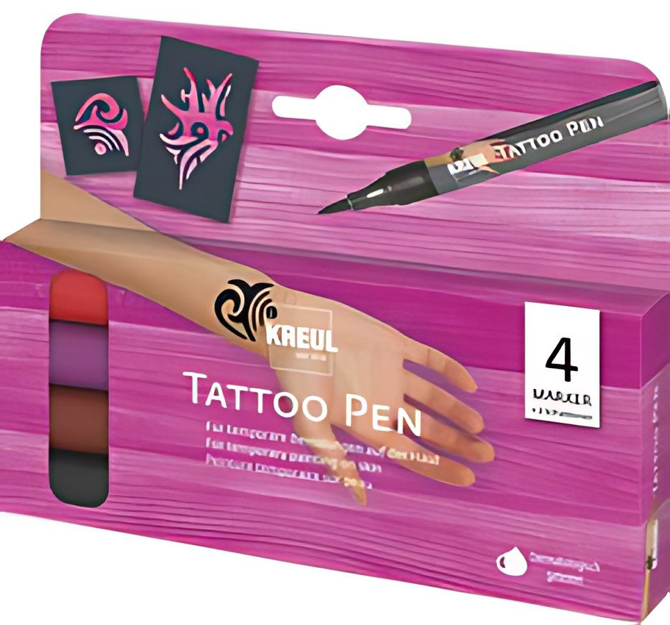 KREUL Stylo de tatouage Tattoo Pen, kit de 4