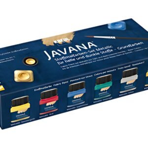 KREUL Peinture pour textiles JAVANA "métallique",set créatif