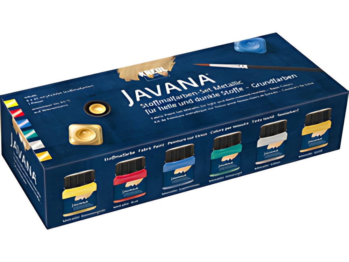 KREUL Peinture pour textiles JAVANA "métallique",set créatif