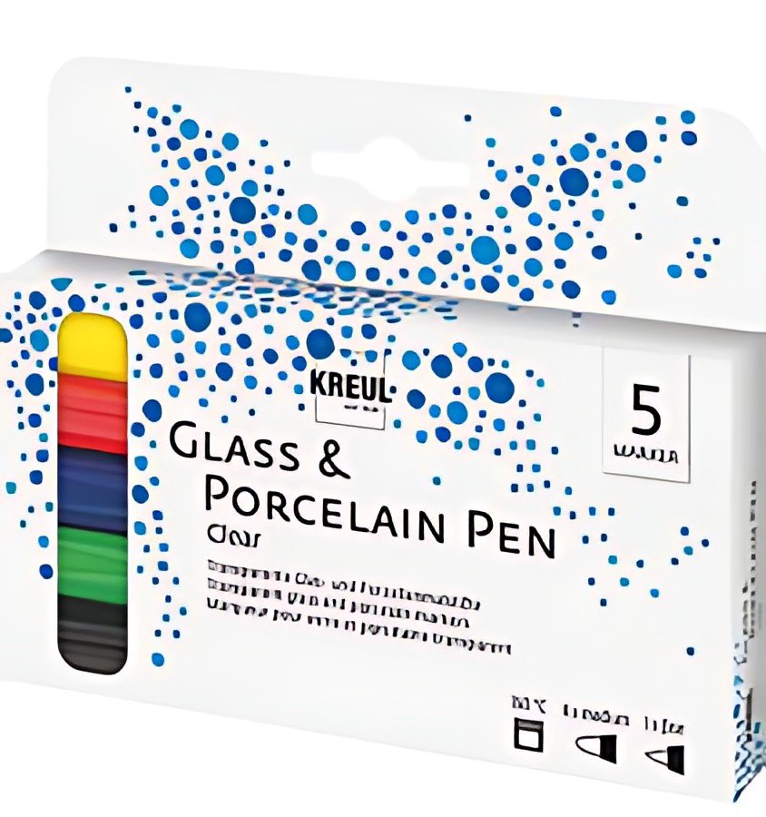 KREUL Marqueur pour verre "Glass & Porcelain Pen", kit de 5