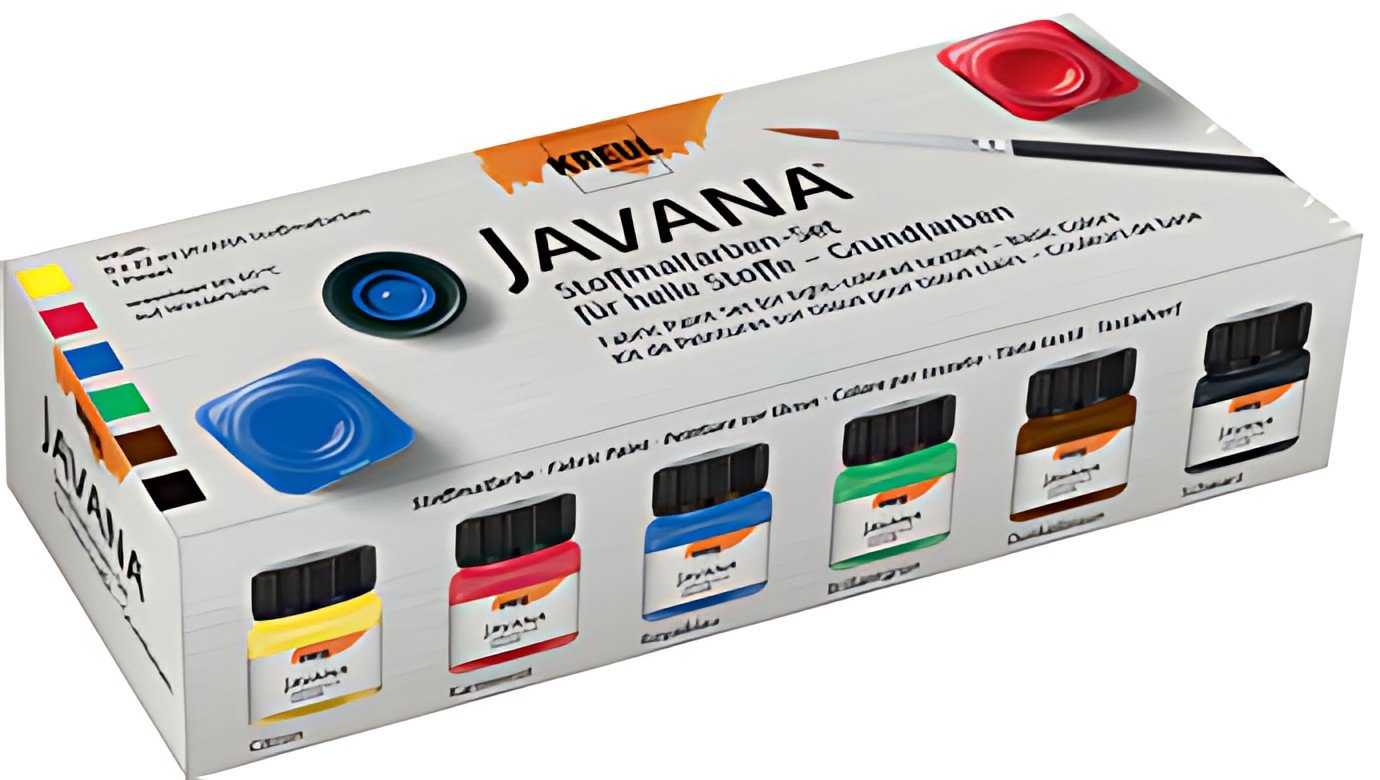 KREUL Peinture pour textiles JAVANA, kit de couleurs de base