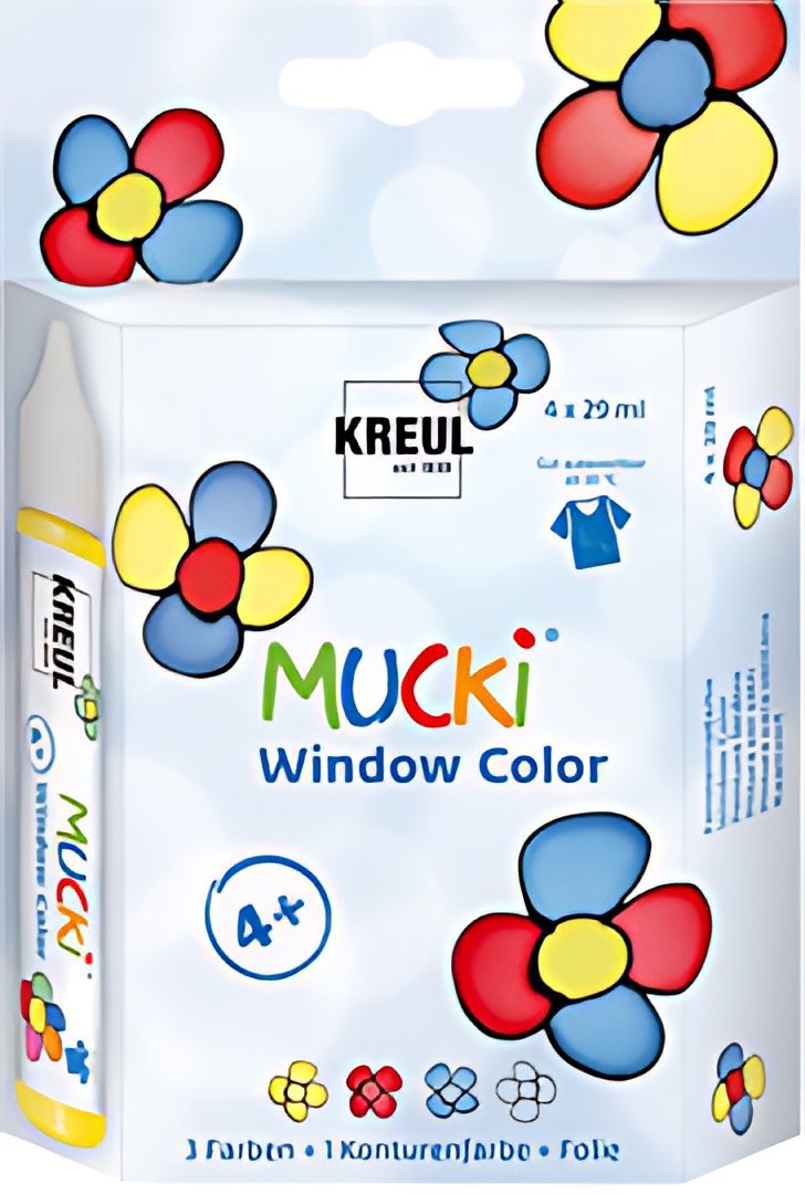 KREUL Window Color Pen "MUCKI", kit de 4