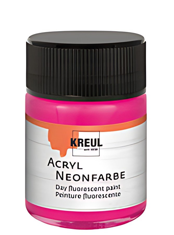 KREUL Peinture fluorescente dans un flacon, 50 ml, rose fluo