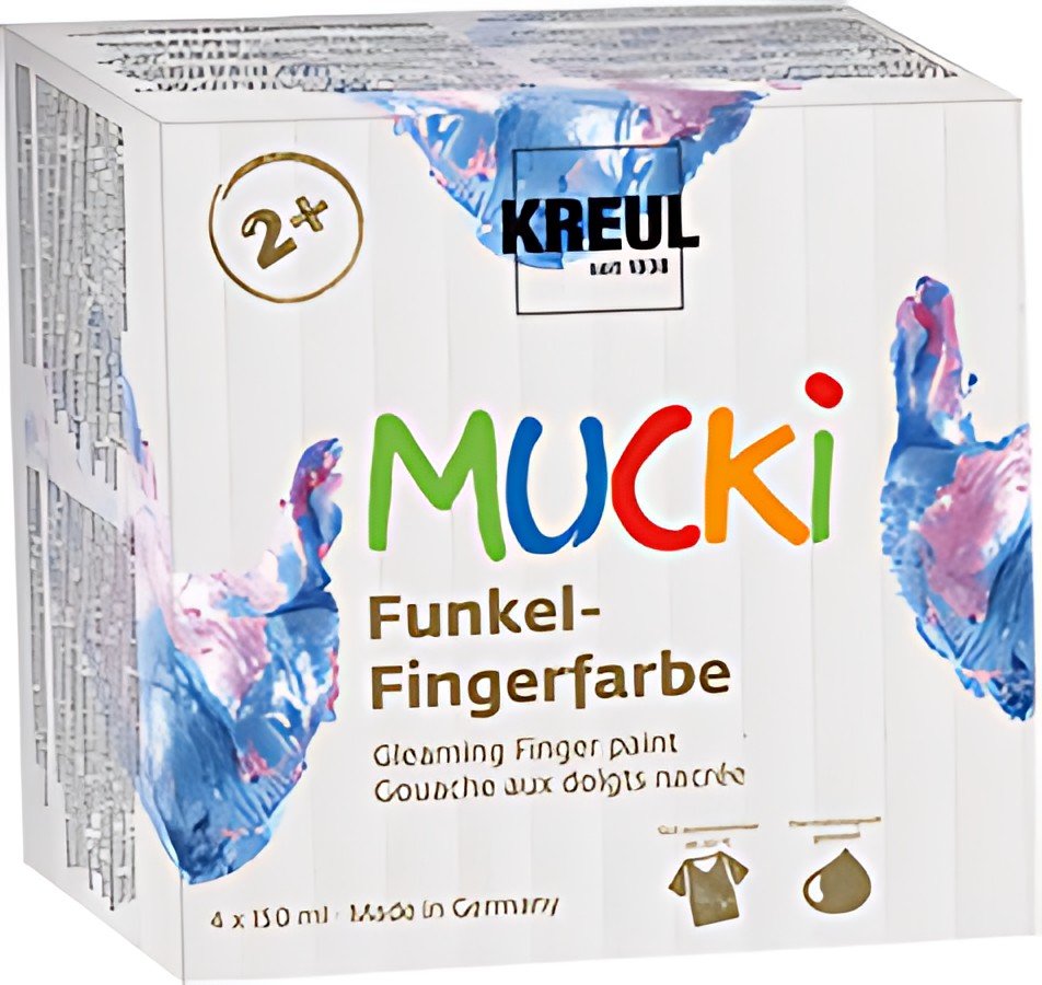 KREUL Gouache aux doigts nacrée "MUCKI", 150 ml, kit de 4