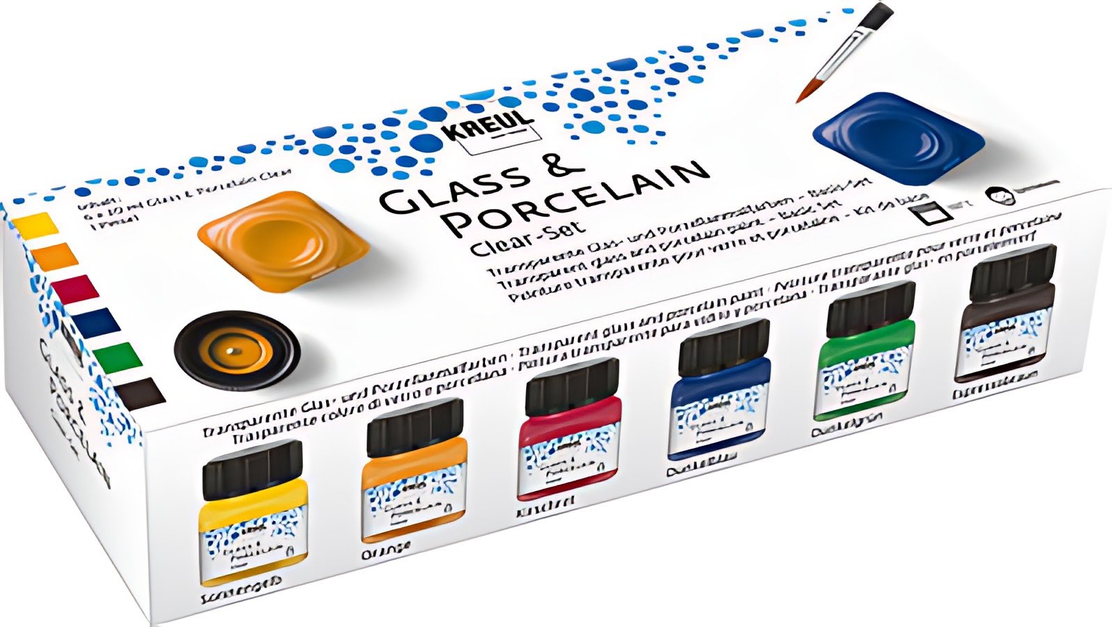 KREUL Peinture pour verre et porcelaine Clear, set 6 x 20 ml