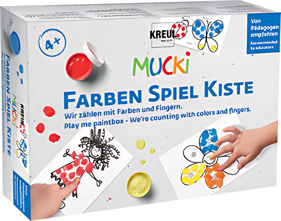 KREUL Gouache aux doigts "MUCKI", kit de peinture pour jouer