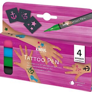 KREUL Stylo de tatouage Tattoo Pen, set de 4 " Ancre, étoile