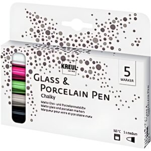 KREUL Marqueur Glass & Porcelain Pen Chalky, set de 5