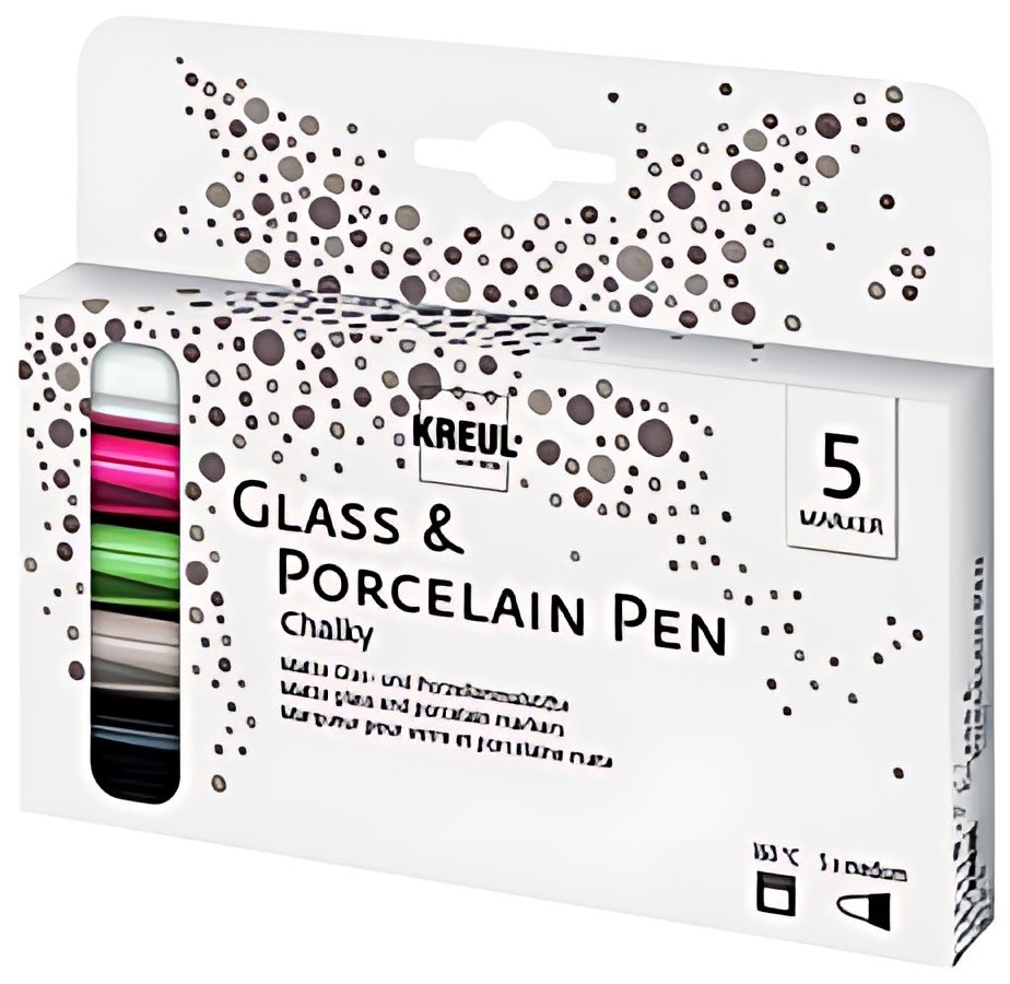 KREUL Marqueur Glass & Porcelain Pen Chalky, set de 5