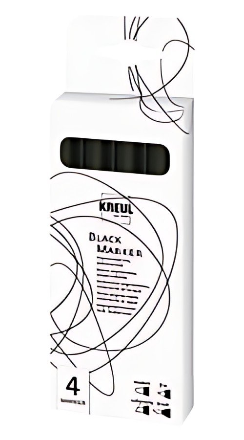 KREUL Black Marker, set de 4, noir