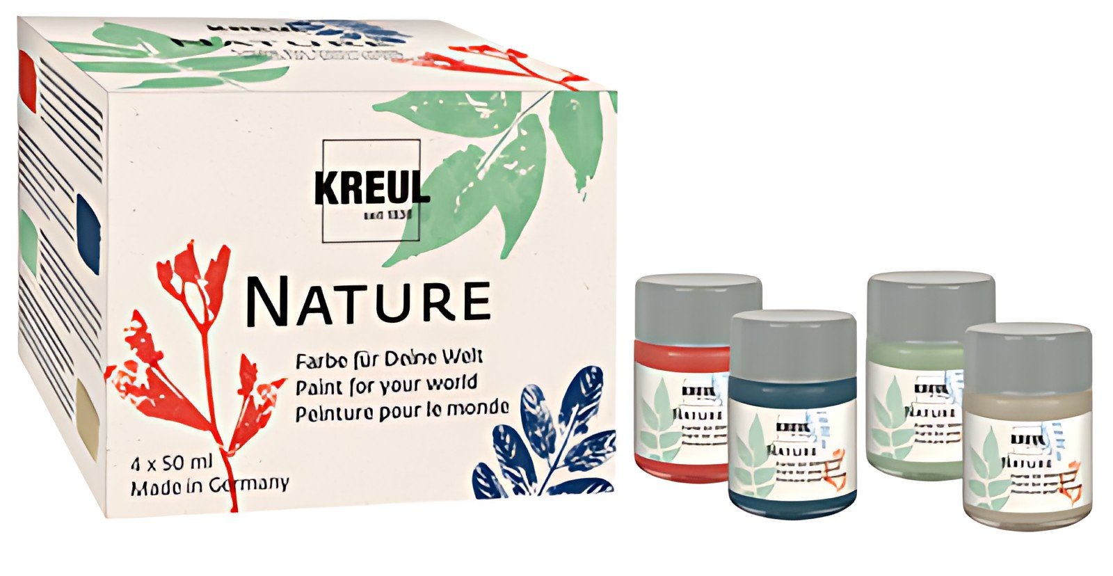 KREUL Peinture créative Nature, set de 4 x 50 ml