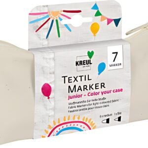 KREUL Feutre textile médium "Junior", kit "Color your case"