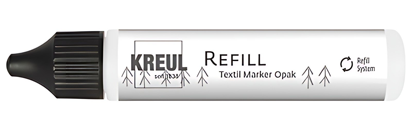 KREUL Recharge pour feutre textile Opak, 25 ml, blanc