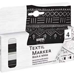 KREUL Feutre textiler Opak, set de 4 Black & White