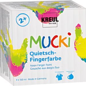KREUL Gouache aux doigts fluo "MUCKI", 150 ml, set de 4