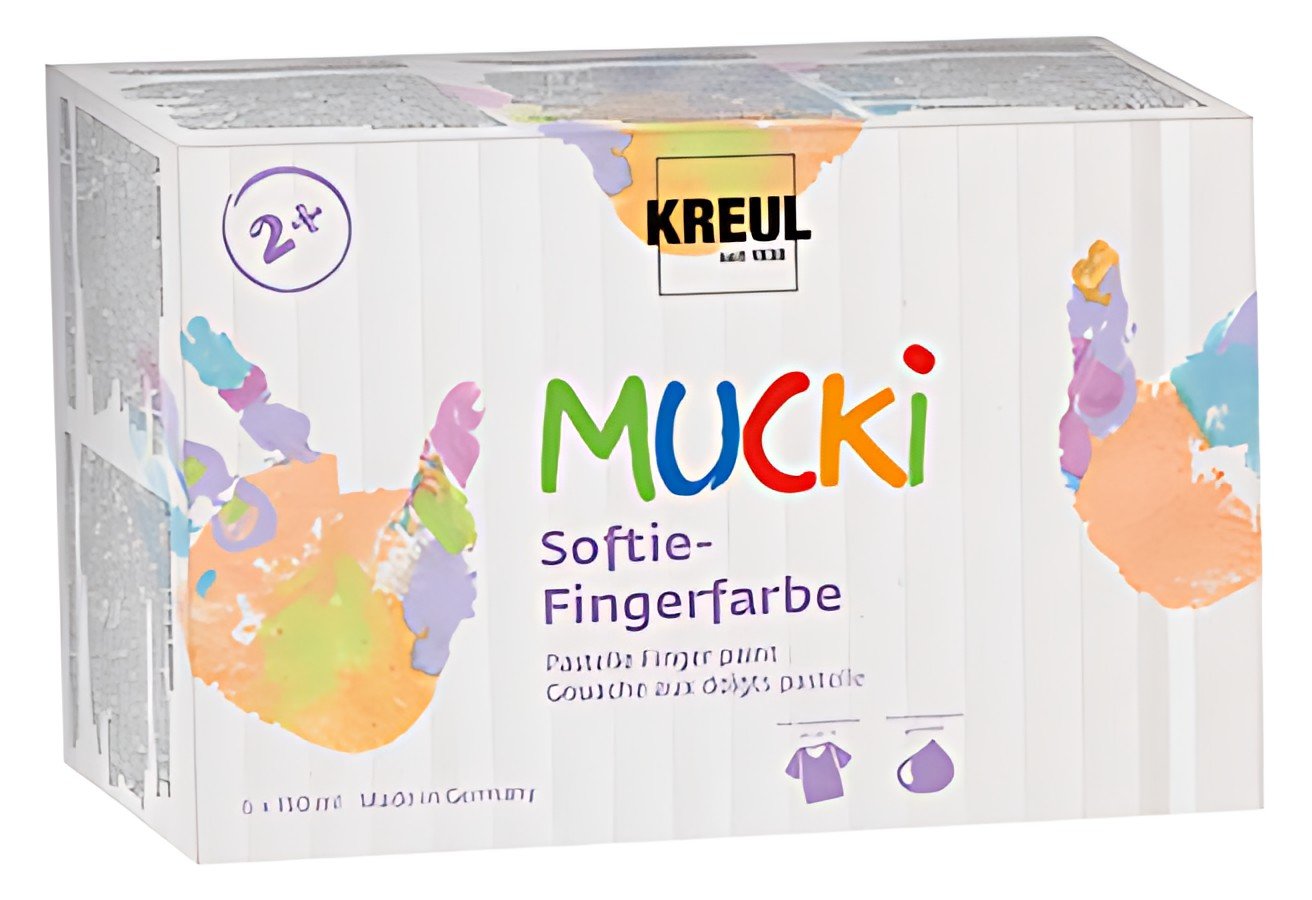 KREUL Gouache aux doigts pastel "MUCKI", 150 ml, set de 6