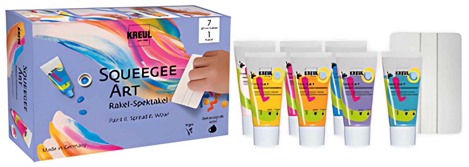 KREUL Peinture pour enfants Kids Art, kit Squeegee Art