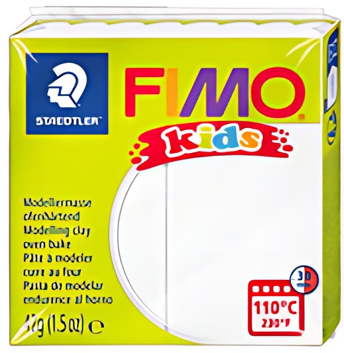 FIMO kids Pâte à modeler, à cuire, blanc paillette, 42 g
