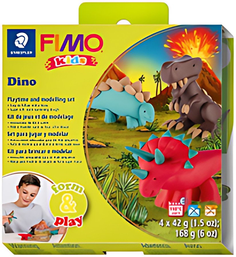 FIMO kids Kit de modelage Form & Play "Dino", niveau 2
