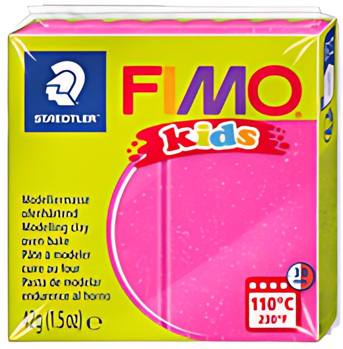 FIMO kids Pâte à modeler, à cuire, 42 g, rose paillette