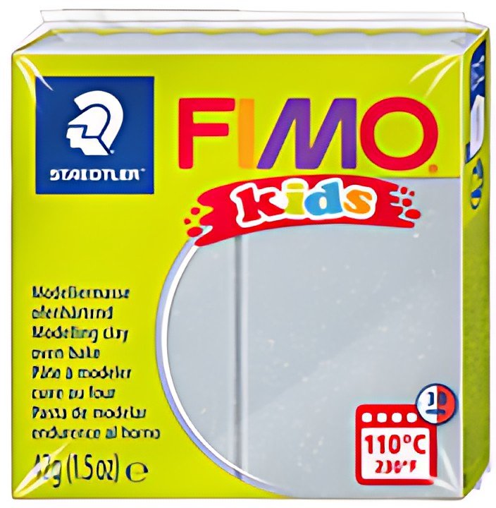 FIMO Pâte à modeler, à cuire, 42 g, argent paillette
