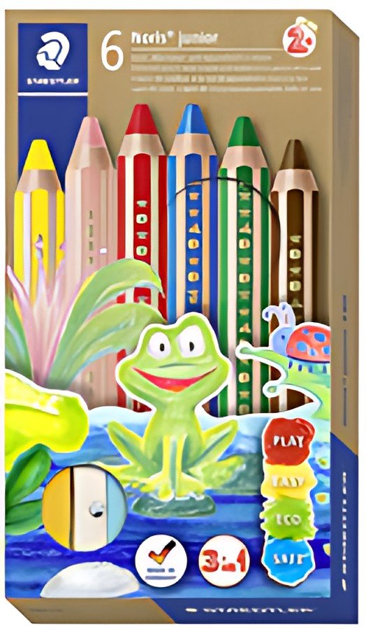 STAEDTLER Crayon de couleur hexagonal Noris junior,étui de 6