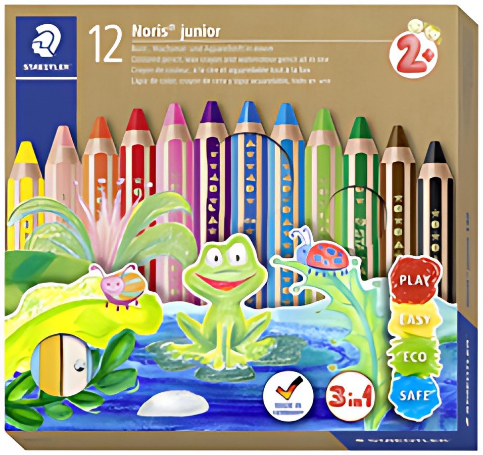 STAEDTLER Crayon de couleur hexagonal Noris junior,étui de12