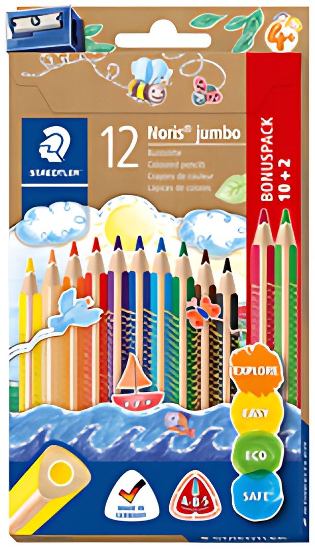 STAEDTLER Crayon de couleur Noris jumbo, étui 10+2