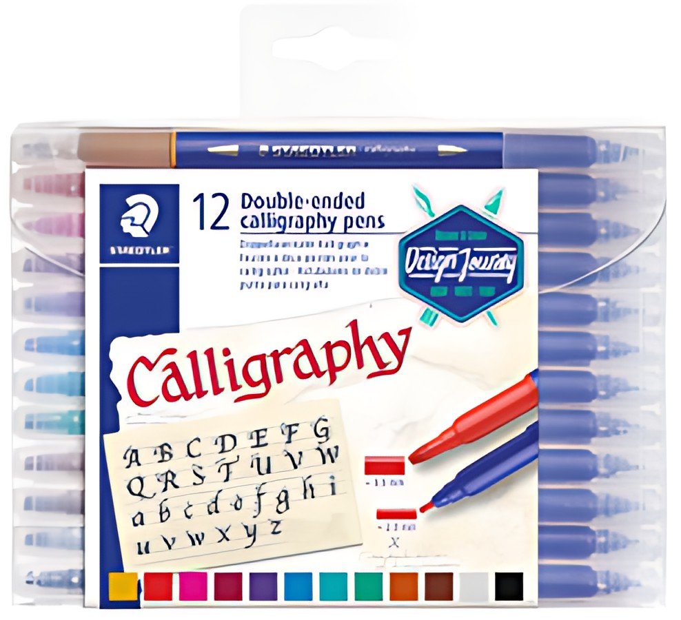STAEDTLER Feutre double pointe de calligraphie, étui de 12