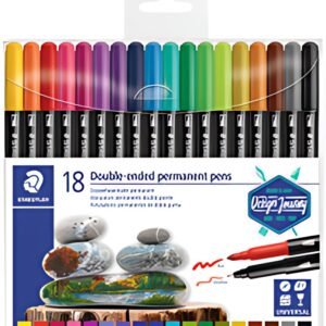STAEDTLER Feutre double pointe permanent, étui de 18