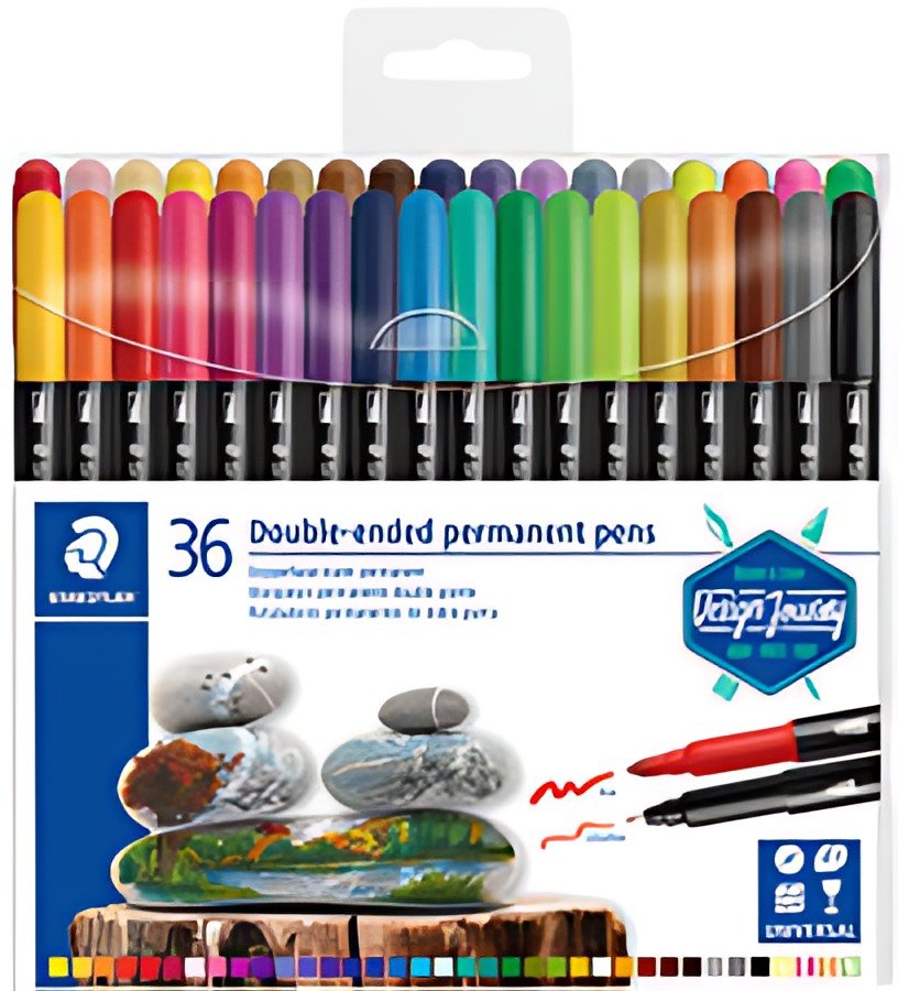 STAEDTLER Feutre double pointe permanent, étui de 36