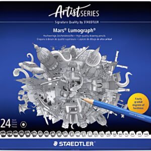 STAEDTLER Crayon Mars Lumograph, étui métallique de 24