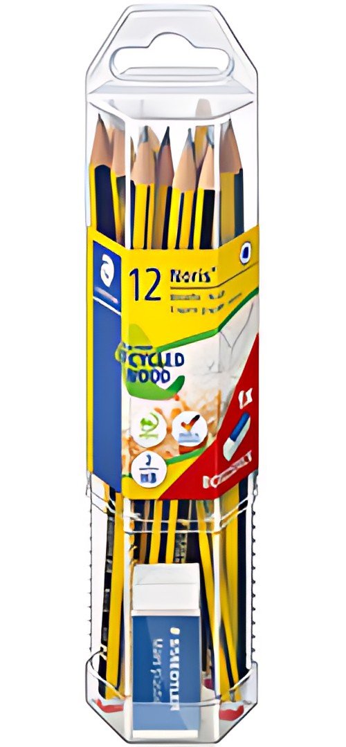 STAEDTLER Crayon graphite Noris, pack promo de 12 + gomme