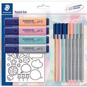 STAEDTLER Set d'écriture pastel, avec 50 gommettes à colorer