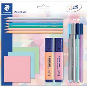 STAEDTLER Kit d'écriture pastel, avec 3 bloc-notes adhésifs