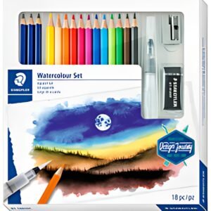 STAEDTLER Kit de dessin Watercolour Design Journey,18 pièces