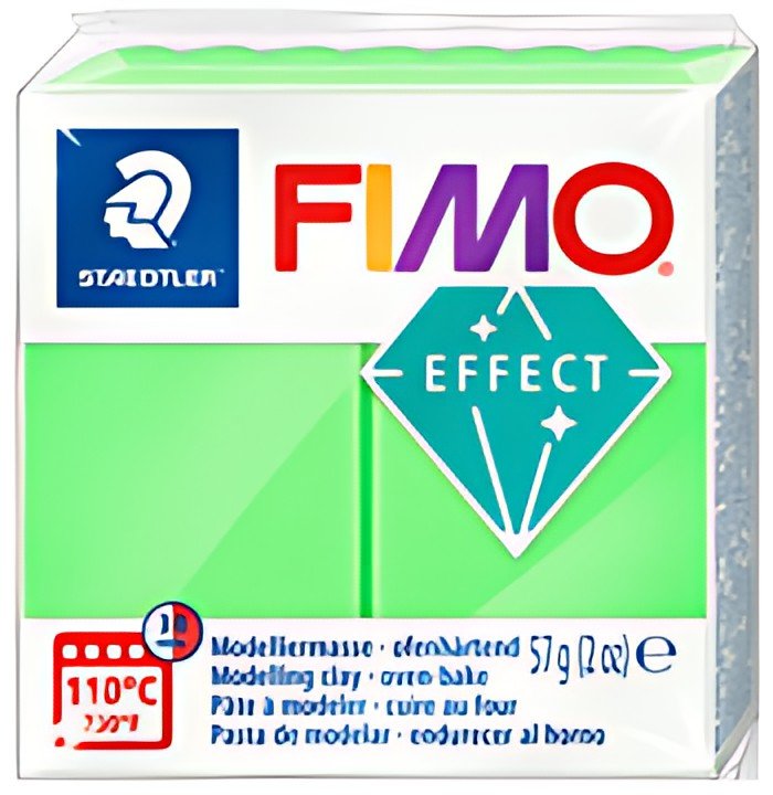 FIMO EFFECT Pâte à modeler, cuisson au four, vert fluo