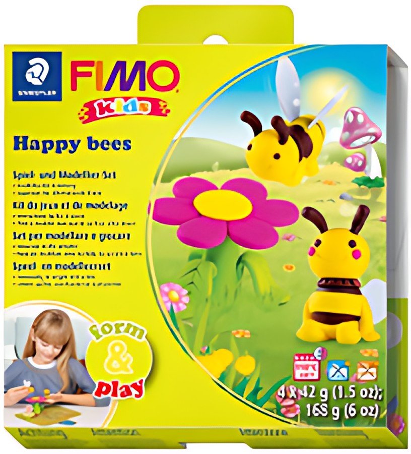 FIMO kids Kit de modelage Form & Play "Happy bees", niveau 3