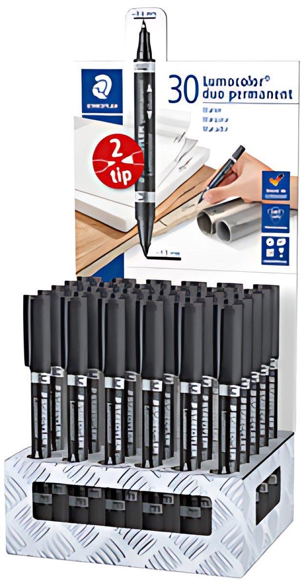 STAEDTLER Lumocolor Marqueur permanent duo, présentoir de 30