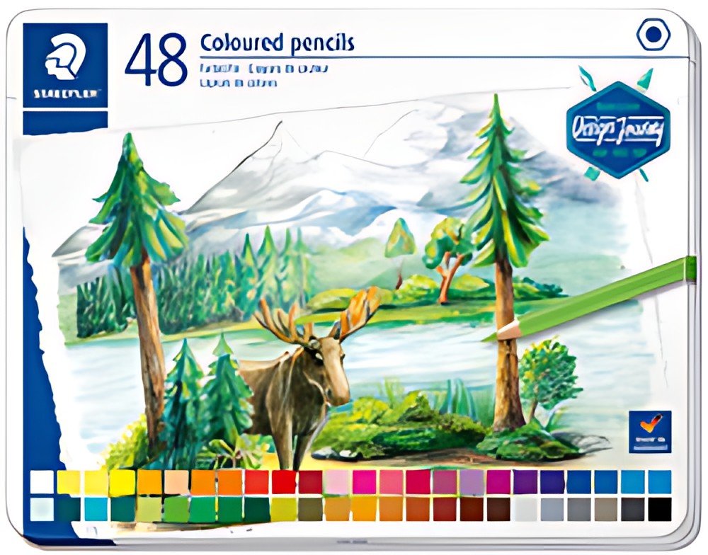STAEDTLER Crayon couleur Design Journey, étui métal de 48