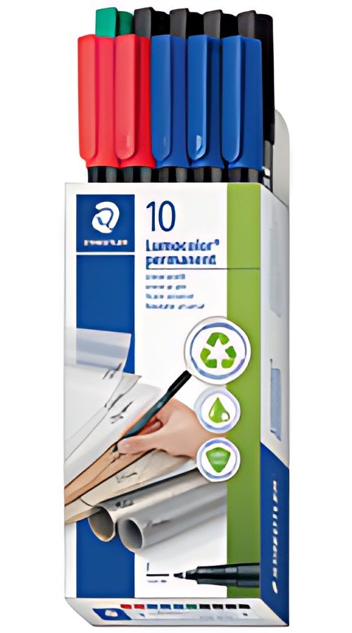 STAEDTLER Marqueur permanent 318F Lumocolor, étui de 10