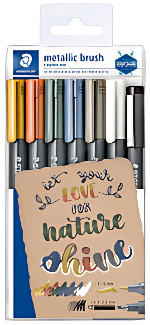 STAEDTLER Feutre pinceau metallic brush, étui de 6