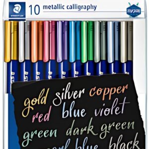STAEDTLER Marqueur permanent metallic calligraphy, étui 10