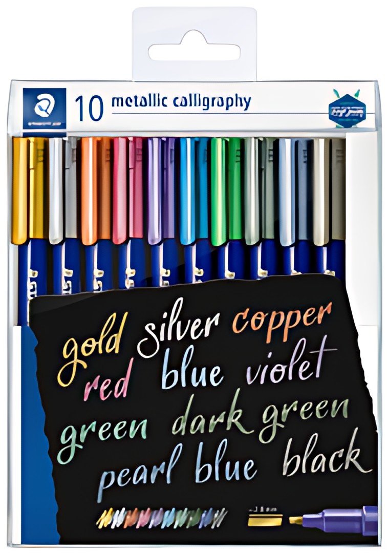 STAEDTLER Marqueur permanent metallic calligraphy, étui 10