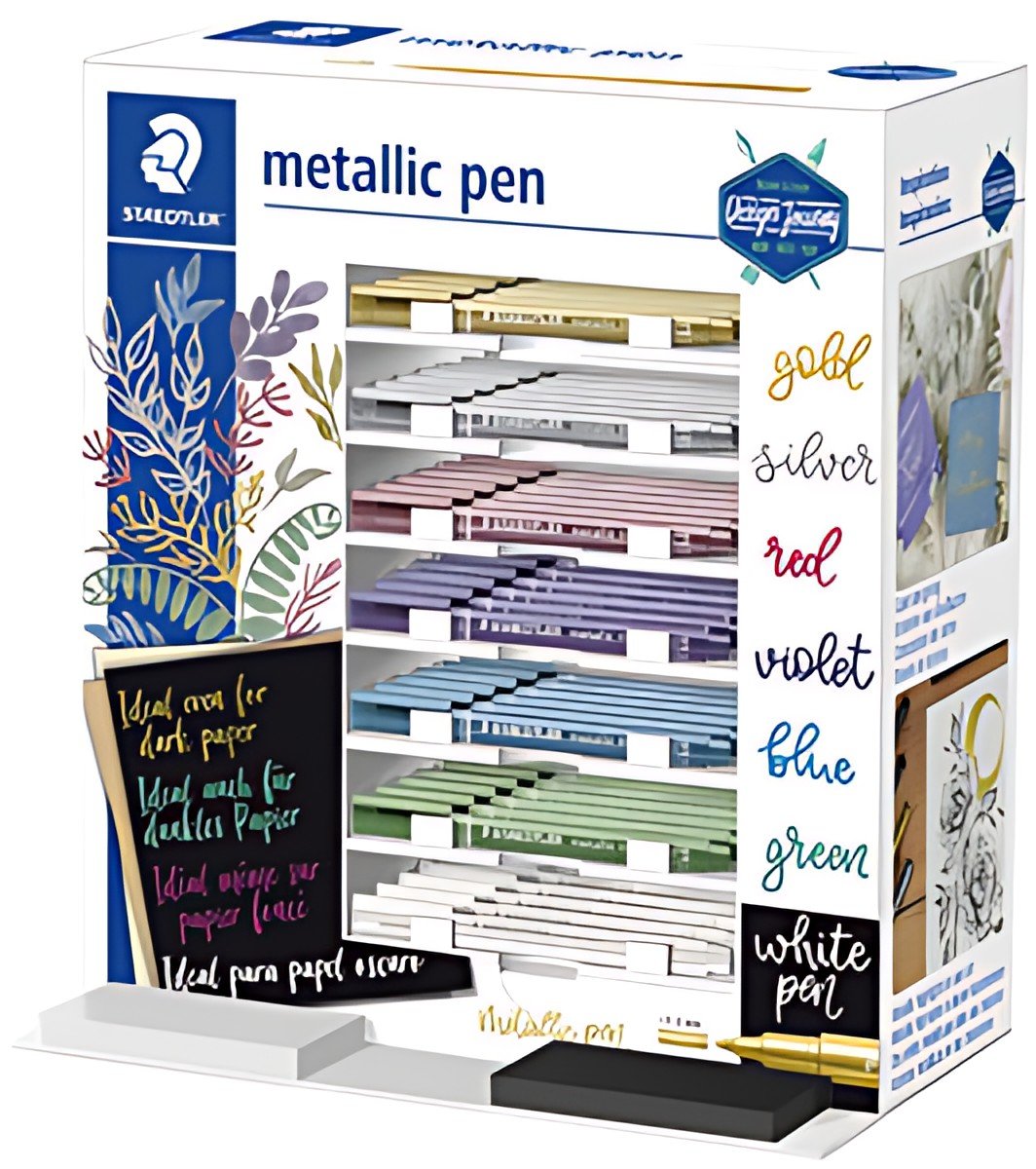 STAEDTLER Marqueur permanent metallic pen, présentoir de 70