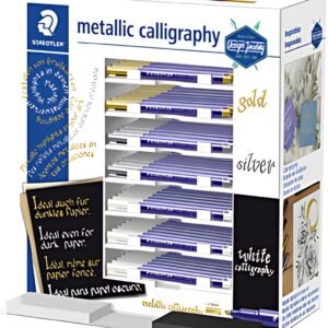 STAEDTLER Marqueur permanent metallic calligraphy,présentoir