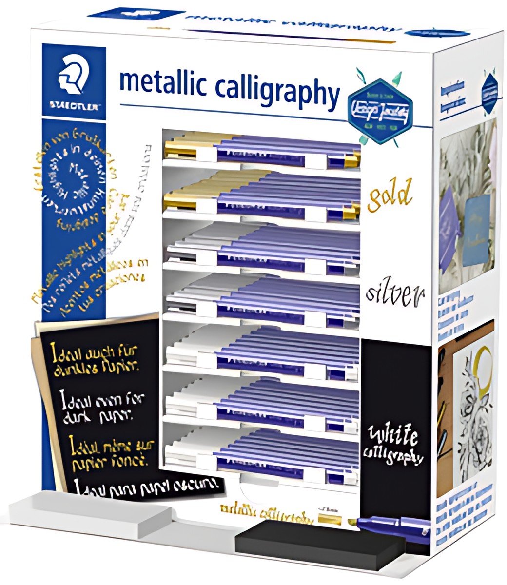 STAEDTLER Marqueur permanent metallic calligraphy,présentoir