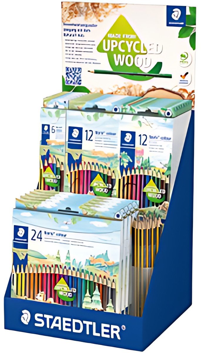 STAEDTLER Crayon de couleur, présentoir UPCYCLED WOOD